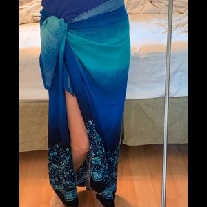 Beach Wrap Swim Cover-Up Sea Blue One Size